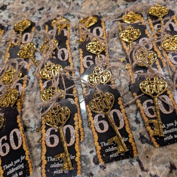 50Pcs 60th Gold Key Bottle Opener - Birthday Party Favors, Anniversary Souvenier - Picture 4 of 4